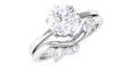 1.25 CT Minimal Moissanite Wedding Ring Set Moissanite - ( D-VS1 ) - Color and Clarity - Rosec Jewels