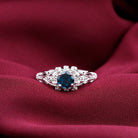 1 CT London Blue Topaz Solitaire and Diamond Vintage Ring London Blue Topaz - ( AAA ) - Quality - Rosec Jewels