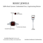 Asscher Cut Solitaire Garnet Celtic Knot Ring in Gold Garnet - ( AAA ) - Quality - Rosec Jewels