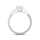 Princess Cut Certified Moissanite Solitaire Split Shank Engagement Ring Moissanite - ( D-VS1 ) - Color and Clarity - Rosec Jewels