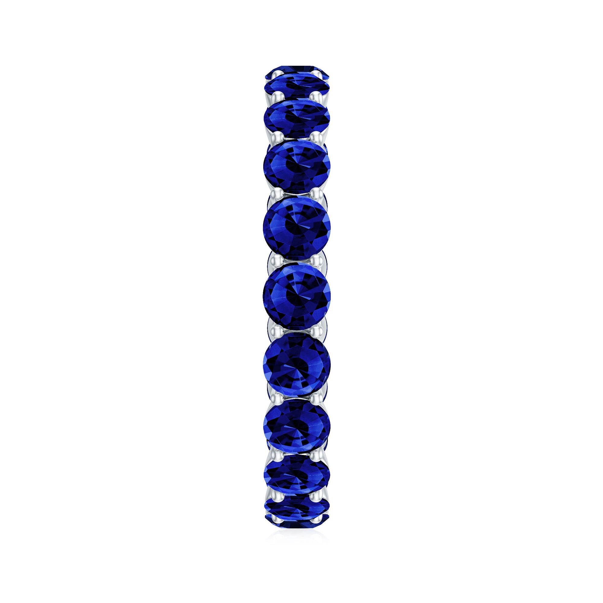 3.25 CT Lab Created Blue Sapphire Full Eternity Ring in Shared Prong Setting Lab Created Blue Sapphire - ( AAAA ) - Quality - Rosec Jewels