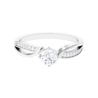 Infinity Shank Round Moissanite Solitaire Engagement Ring in Gold Moissanite - ( D-VS1 ) - Color and Clarity - Rosec Jewels