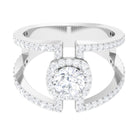 2 CT Moissanite Designer Double Band Ring in Gold Moissanite - ( D-VS1 ) - Color and Clarity - Rosec Jewels