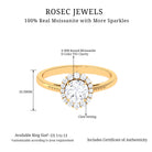 Certified Moissanite Halo Engagement Ring Moissanite - ( D-VS1 ) - Color and Clarity - Rosec Jewels