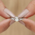 4 MM Diamond Solitaire Ring with Split Shank in Claw Setting Diamond - ( HI-SI ) - Color and Clarity - Rosec Jewels