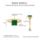 Princess Cut Created Emerald Solitaire Engagement Ring with Moissanite Yellow Gold Lab Created Emerald - ( AAAA ) - Quality 14K Yellow Gold 8 - Rosec Jewels