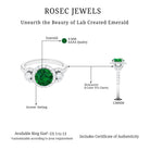 Vintage Style Lab Grown Emerald and Moissanite Engagement Ring Lab Created Emerald - ( AAAA ) - Quality - Rosec Jewels