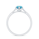 1/2 CT Solitaire Ring with Swiss Blue Topaz and Diamond for Her Swiss Blue Topaz - ( AAA ) - Quality - Rosec Jewels