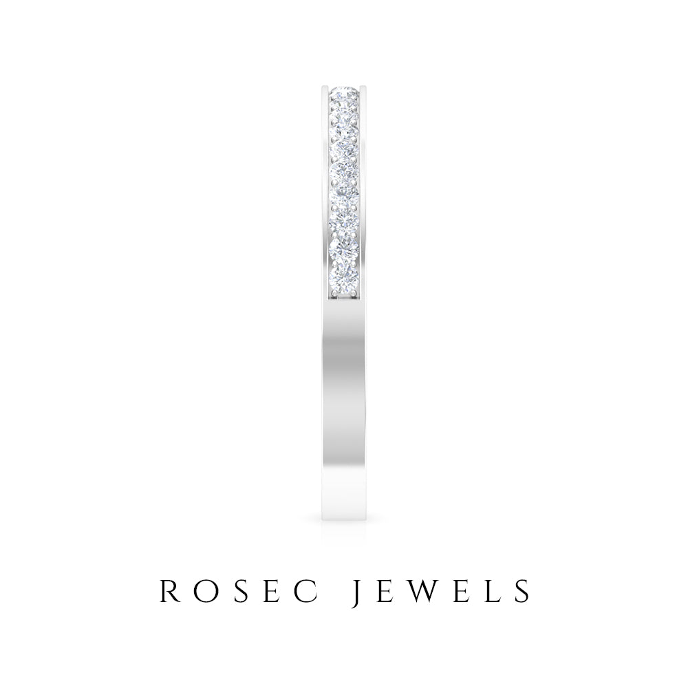 Diamond Stackable Half Eternity Ring Diamond - ( HI-SI ) - Color and Clarity - Rosec Jewels