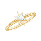 Real Diamond Sunburst Promise Ring in Gold Diamond - ( HI-SI ) - Color and Clarity - Rosec Jewels