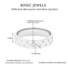 Two Tone Cross Wedding Band with Moissanite Moissanite - ( D-VS1 ) - Color and Clarity - Rosec Jewels