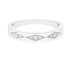 Simple Three Diamond Wedding Band Ring Diamond - ( HI-SI ) - Color and Clarity - Rosec Jewels