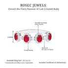 1.5 CT Lab Created Ruby and Diamond Wedding Band Lab Created Ruby - ( AAAA ) - Quality - Rosec Jewels