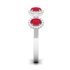 1.5 CT Lab Created Ruby and Diamond Wedding Band Lab Created Ruby - ( AAAA ) - Quality - Rosec Jewels