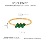 Baguette Cut Lab Grown Emerald Three Stone Promise Ring Lab Created Emerald - ( AAAA ) - Quality - Rosec Jewels