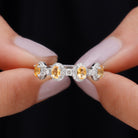 1 CT Oval Cut Citrine Anniversary Ring with Diamond Halo Citrine - ( AAA ) - Quality - Rosec Jewels