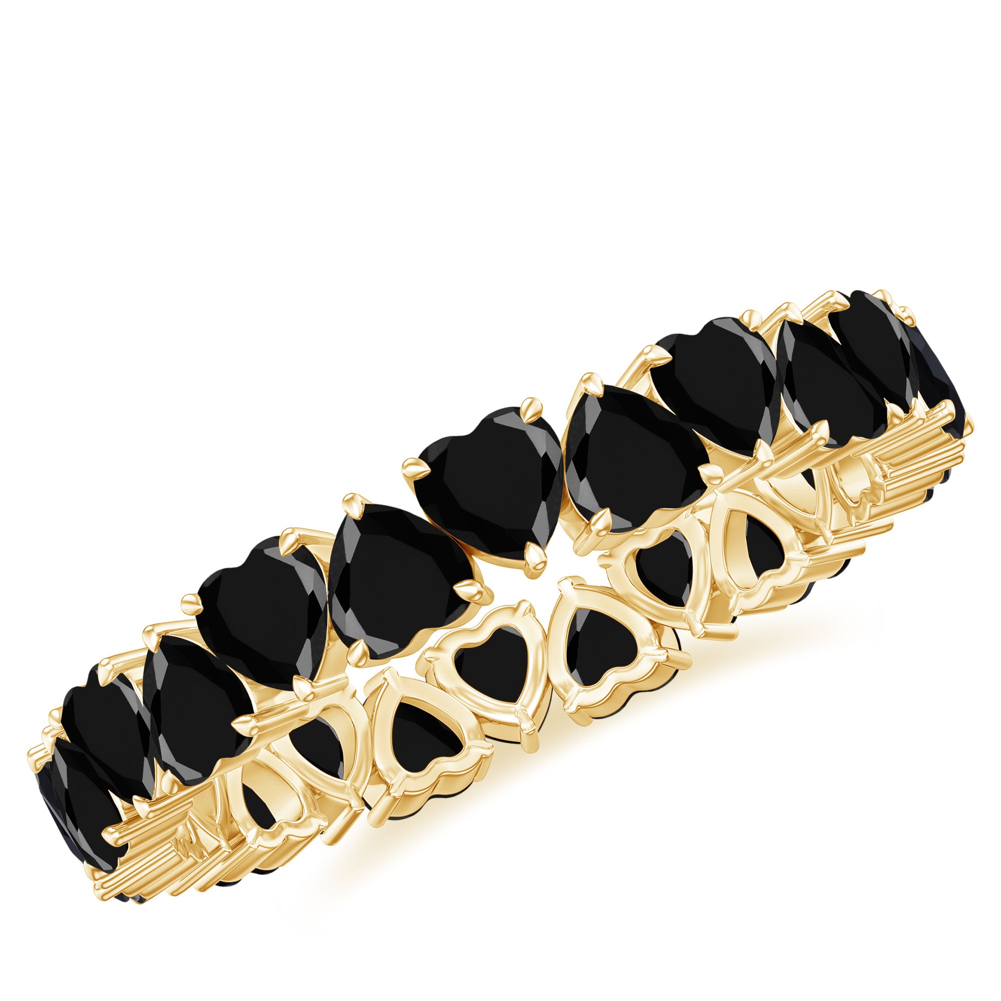 Created Black Diamond Heart Eternity Band Lab Created Black Diamond - ( AAAA ) - Quality - Rosec Jewels