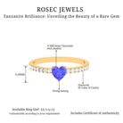 1.50 CT Heart Shaped Tanzanite Solitaire Ring with Diamond Tanzanite - ( AAA ) - Quality - Rosec Jewels