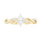 Marquise Cut Moissanite Solitaire Braided Promise Ring Moissanite - ( D-VS1 ) - Color and Clarity - Rosec Jewels