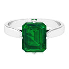 8X10 MM Octagon Lab Grown Emerald Solitaire Engagement Ring Lab Created Emerald - ( AAAA ) - Quality - Rosec Jewels