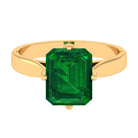 8X10 MM Octagon Lab Grown Emerald Solitaire Engagement Ring Lab Created Emerald - ( AAAA ) - Quality - Rosec Jewels