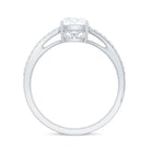 Classic Cushion Cut Moissanite Solitaire Engagement Ring in Gold Moissanite - ( D-VS1 ) - Color and Clarity - Rosec Jewels