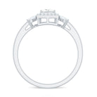 Princess Cut Moissanite Cluster Halo Engagement Ring Moissanite - ( D-VS1 ) - Color and Clarity - Rosec Jewels