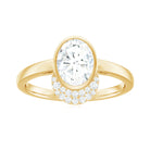 Bezel Set Moissanite Classic Engagement Ring Moissanite - ( D-VS1 ) - Color and Clarity - Rosec Jewels