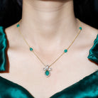 Diamond Polki and Emerald Flower Necklace - Rosec Jewels