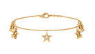 Diamond Star Chain Charm Bracelet Diamond - ( HI-SI ) - Color and Clarity - Rosec Jewels