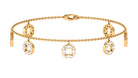 1.75 CT Minimal Moissanite Gold Chain Charm Bracelet Moissanite - ( D-VS1 ) - Color and Clarity - Rosec Jewels