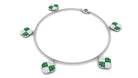 Created Emerald Floral Chain Charm Bracelet With Moissanite Lab Created Emerald - ( AAAA ) - Quality - Rosec Jewels