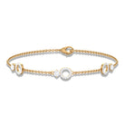 3/4 CT Round Zircon Minimal Station Chain Bracelet in Gold Zircon - ( AAAA ) - Quality - Rosec Jewels