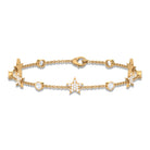 1.25 CT Round Zircon Celestial Station Chain Bracelet in Gold Zircon - ( AAAA ) - Quality - Rosec Jewels