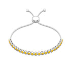 Round Yellow Sapphire Tennis Bolo Bracelet Yellow Sapphire - ( AAA ) - Quality - Rosec Jewels