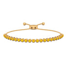 Round Yellow Sapphire Tennis Bolo Bracelet Yellow Sapphire - ( AAA ) - Quality - Rosec Jewels