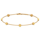 1 CT Bezel Set Citrine Seven Stone Station Chain Bracelet Citrine - ( AAA ) - Quality - Rosec Jewels