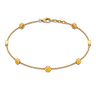 Round Yellow Sapphire Seven Stone Station Chain Bracelet Yellow Sapphire - ( AAA ) - Quality - Rosec Jewels