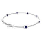 Bezel Set Blue Sapphire Station Bracelet Blue Sapphire - ( AAA ) - Quality - Rosec Jewels