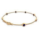 Bezel Set Blue Sapphire Station Bracelet Blue Sapphire - ( AAA ) - Quality - Rosec Jewels