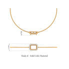 2 CT Emerald Cut Moonstone and Diamond Bolo Chain Bracelet Moonstone - ( AAA ) - Quality - Rosec Jewels