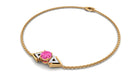 Minimal Pink Sapphire and Diamond Geometric Chain Bracelet Pink Sapphire - ( AAA ) - Quality - Rosec Jewels