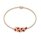 Created Ruby Leaf Chain Bracelet Lab Created Ruby - ( AAAA ) - Quality - Rosec Jewels