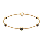 3 CT Bezel Set Black Diamond Station Chain Bracelet in Gold Black Diamond - ( AAA ) - Quality - Rosec Jewels