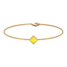 Princess Cut Yellow Sapphire Solitaire Chain Bracelet Yellow Sapphire - ( AAA ) - Quality - Rosec Jewels