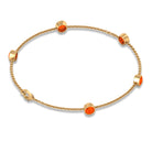 1 CT Real Fire Opal Five Stone Station Chain Bracelet in Bezel Setting Fire Opal - ( AAA ) - Quality - Rosec Jewels