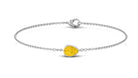 Pear Cut Yellow Sapphire Solitaire Chain Bracelet Yellow Sapphire - ( AAA ) - Quality - Rosec Jewels