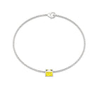 Princess Cut Yellow Sapphire Solitaire Bracelet in Bar Setting Yellow Sapphire - ( AAA ) - Quality - Rosec Jewels