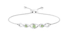 Green Sapphire and Diamond Infinity Bolo Bracelet Green Sapphire - ( AAA ) - Quality - Rosec Jewels