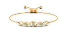 Green Sapphire and Diamond Infinity Bolo Bracelet Green Sapphire - ( AAA ) - Quality - Rosec Jewels